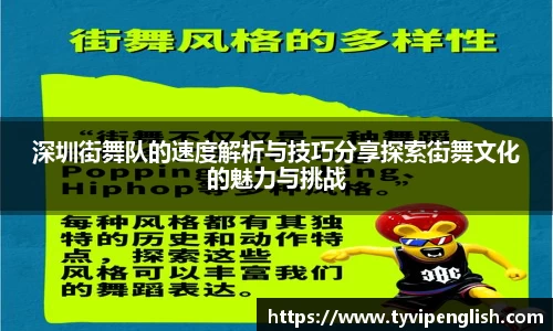 深圳街舞队的速度解析与技巧分享探索街舞文化的魅力与挑战